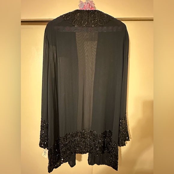 Women’s Black Tie Oleg Cassini Black Blouse - Picture 2 of 2